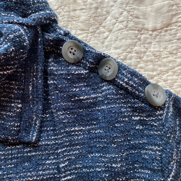 Lee Fold-over High Neck Marbled Navy Sweater - Picture 5 of 10